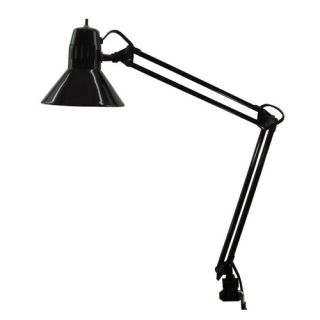 Swing Arm Clamp 29.5 H Table Lamp with Bell Shade