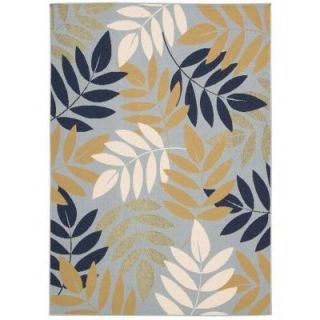 Nourison Caribbean Blue 5 ft. 3 in. x 7 ft. 5 in. Indoor/Outdoor Area Rug 239723