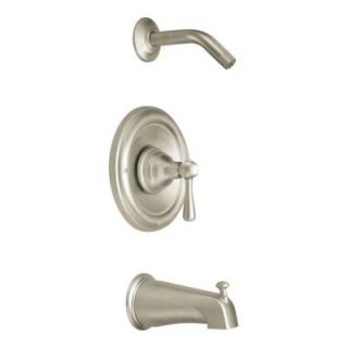 MOEN Kingsley Posi Temp 1 Handle Tub and Shower with Showerhead Not Included in Brushed Nickel (Valve Sold Separately) T2113NHBN