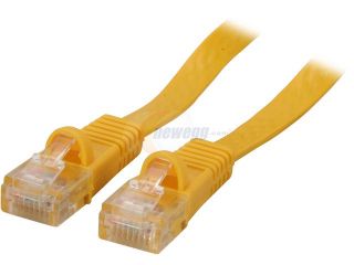 Coboc CY CAT5E 03 Yellow 3ft. 30AWG Cat 5E Yellow Color 350MHz UTP Flat Ethernet Stranded Copper Patch cord /Molded Network lan Cable