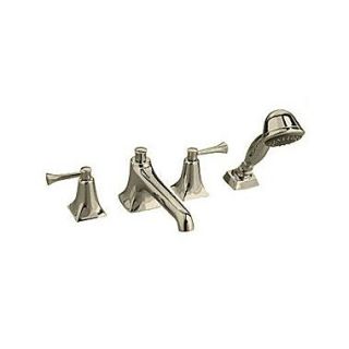 Jado Illume Double Handle Volume Control Roman Tub Faucet with Hand Shower; Brushed Nickel