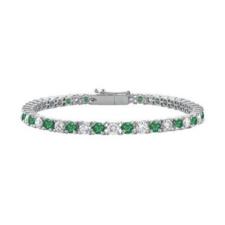 LBJ L5009052BR Emerald and Diamond Tennis Bracelet with 1.50 CT TGW on 18K White Gold