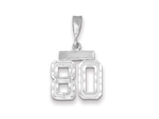 The Varsity Small Diamond Cut 14K White Gold Pendant Number 80