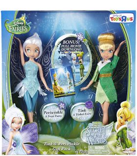 Disney Fairies 9 inch 2 Pack with Full Movie Digital    Tinker Bell with Periwinkle    Jakks Pacific