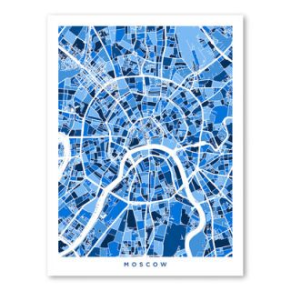 Moscow City Street Map Wall Mural by Americanflat