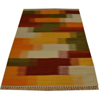 Hand woven Durie Kilim Colorful Flat Weave Wool Area Rug (32 x 54)