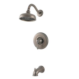 Pfister Marielle Rustic Pewter 1 Handle Tub and Shower Faucet with Rain Showerhead
