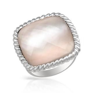 Crystal/ Mother Of Pearl Sterling Silver FPJ Ring   Shopping