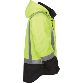 Gravel Gear Hi-Vis 4-in-1 Parka — Lime, Class 3, XL  Safety Jackets