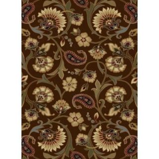 Tayse Rugs Elegance Brown 7 ft. 6 in. x 9 ft. 10 in. Transitional Area Rug 5328  Brown  8x10