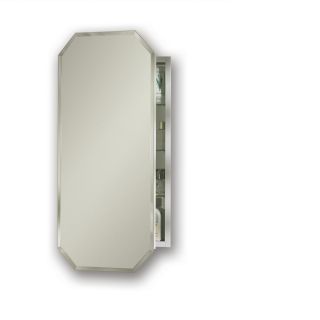 Broan Metro Octagon 15 in x 31.25 in Rectangle Surface/Recessed Mirrored Steel Medicine Cabinet