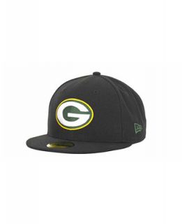 New Era Green Bay Packers NFL Black Team 59FIFTY Cap   Sports Fan Shop