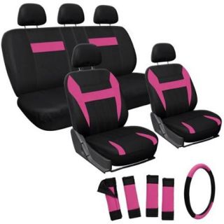 Oxgord Pink 17 piece Car Seat Cover Automotive Set