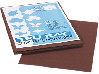 Pacon 103024 Tru Ray Construction Paper, 76 lbs., 9 x 12, Dark Brown, 50 Sheets/Pack
