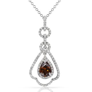 Annello 18k Gold 1ct TDW Certified Brown and White Diamond Necklace (G