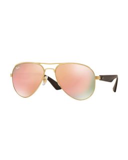 Ray Ban Aviator Sunglasses with Mirrored Lenses