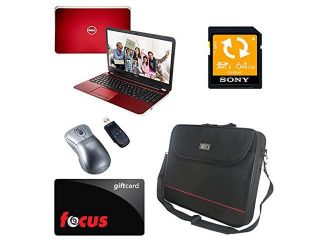 Refurbished Dell Inspiron M531R AMD A10 Quad Core, 15.6" LED, 8GB, 1TB HD Win 8.1 (Red) (Manufacturer Refurbished) Bundle with $10 Focus Gift Card
