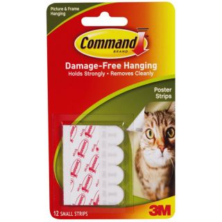 Command Poster Strips White 5/8 x 2 1/8 12 Strips/Pack   15707751
