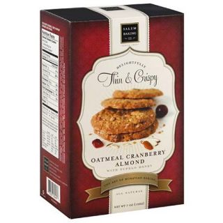 Salem Baking Co. Oatmeal Cranberry Almond Thin & Crispy Cookies, 7 oz, (Pack of 6)