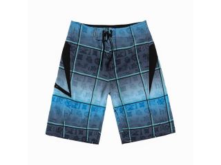 Men Board Shorts Spandex in Blue Turtle Print