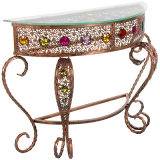 Oriental Furniture Bejeweled Crescent End Table