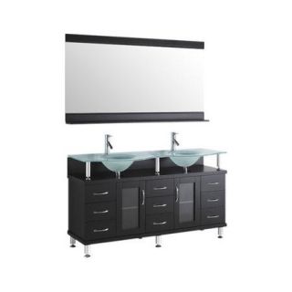 Virtu Rocco 61'' Double Bathroom Vanity Set with Mirror