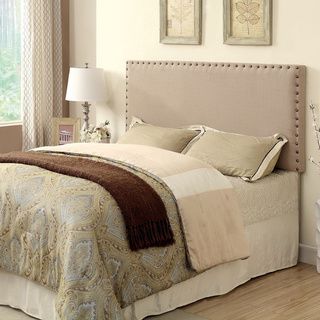 Furniture of America Adjustable Nailhead Trim Flax Upholstered