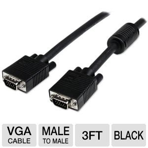 StarTech Coax High Resolution VGA Monitor Cable   VGA cable   HD 15 (M)   HD 15 (M)   3 ft   molded   black   for P/N SV221NANOU, SV231UAF