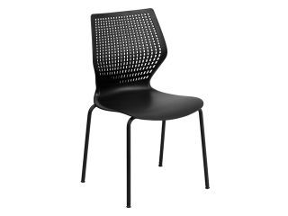 Flash Furniture Hercules Series 770 Lb. Capacity Designer Black Stack Chair With Black Frame [RUT 358 BK GG]
