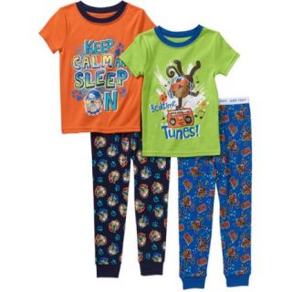 Garanimals Toddler Boy Tight Fit Cotton Pajamas, 4 Piece Set