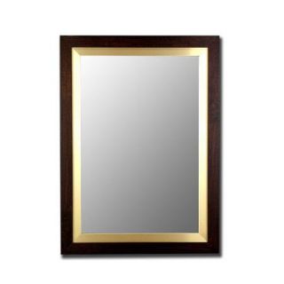 Wildon Home Manhattan Mirror in Walnut and Gold