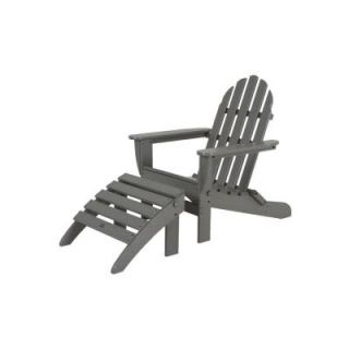 POLYWOOD Classic Slate Grey Patio Adirondack Chair PWS136 1 GY