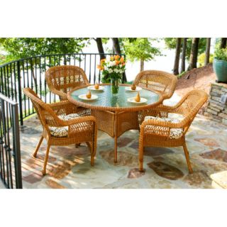 Beachcrest Home Tiverton 5 Piece Dining Set with Cushions