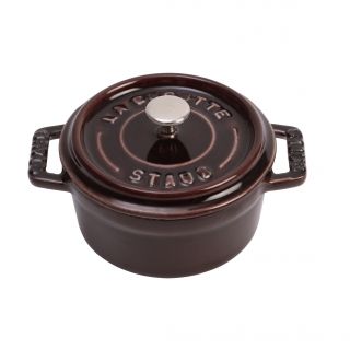 Staub Cast Iron Shallow Wide Round Cocotte with Lid