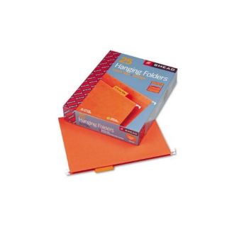Hanging File Folders, 1/5 Tab, 11 Point Stock, Letter, Orange, 25/Box