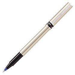 uni ball Deluxe Rollerball Pens Fine Point 0.7 mm Gold Barrel Blue Ink Pack Of 12