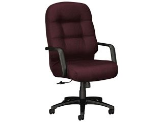 HON 2091NT69T 2090 Pillow Soft Executive High Back Swivel/Tilt Chair, Wine Fabric/Black Base