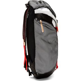 White & Black Mesh Overlay Backpack