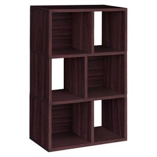 Way Basics Eco 3 Shelf Laguna Bookcase and Cubby Storage   Espresso