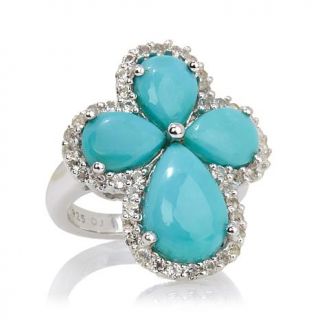 Colleen Lopez "It Must Be Love" Turquoise and White Topaz Sterling Silver Cross   7731890