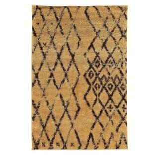 Linon Home Decor Moroccan Collection Marrakes Camel and Brown 5 ft. x 7 ft. Indoor Area Rug RUGMC0257