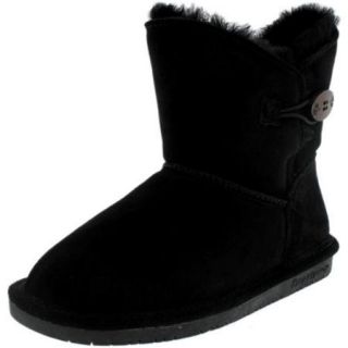 Bearpaw Women's Rosie Black Ankle High Sheepskin Boot   6M