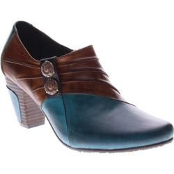 Womens LArtiste by Spring Step Joella Turquoise/Medium Brown Leather