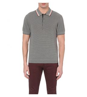PS BY PAUL SMITH   Contrast stripe knitted cotton polo shirt