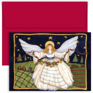 Masterpiece Studios Angel With Star Garland Boxed Holiday Cards, 18 ct