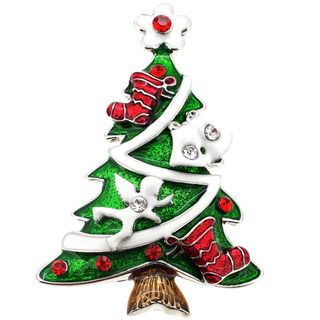 Silvertone Crystal Christmas Tree Brooch 9f889978 9341 4e4c b89b