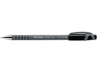 Paper Mate FlexGrip Ultra Stick Ball Pen, Black Ink, Medium, 1.0 mm (Dozen)