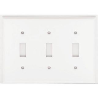 Mulberry Standard Shape 3 Gang Toggle Wall Plate   White 86073
