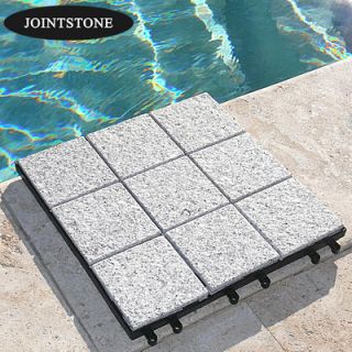 Jointstone Granite 12 x 12 Interlocking Deck Tiles in Bright Gray by