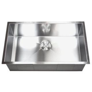 32 inch Stainless Steel Single Bowl Undermount Zero Radius Kitchen Sink 16 Gauge